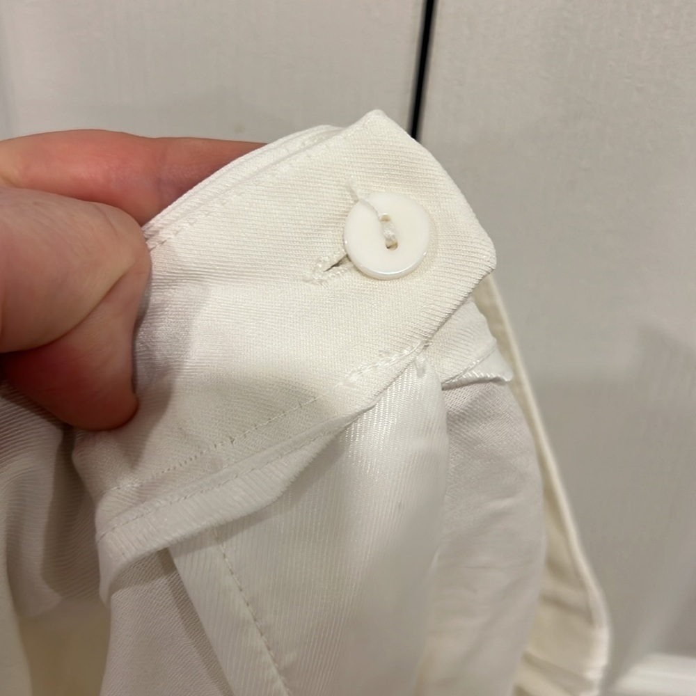 ZARA Pleated Elastic Back Shorts Womens White Size Large - Picture 6 of 8